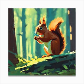 Squirrel In The Woods 33 Canvas Print