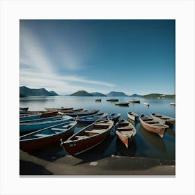 Boats On A Lake Canvas Print