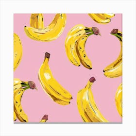 Bananas On Pink Background 3 Canvas Print