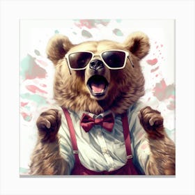 Bear In Sunglasses Canvas Print