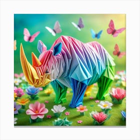 Origami Rhino Canvas Print