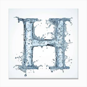 Water Splash Letter H Canvas Print