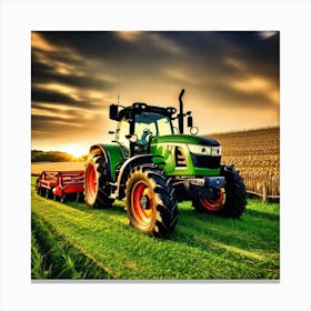 Tractor In The Field Canvas Print