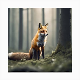 Red Fox In The Forest 41 Canvas Print