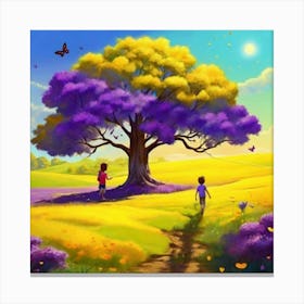 Children Under A Tree Canvas Print