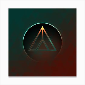 Geometric Neon Glyph on Jewel Tone Triangle Pattern 271 Canvas Print
