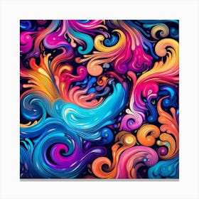 Abstract Colorful Swirls 1 Canvas Print