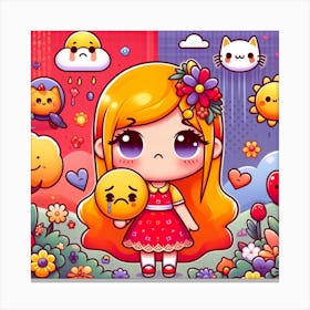 Emoji Girl 7 Canvas Print