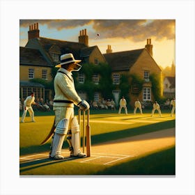 The Sporting Dog: The Timeless Cricket Match Canvas Print