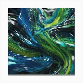 Abstract Blue And Green Liquid Canvas Print