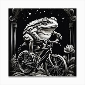 Frog On A Bike Canvas Print