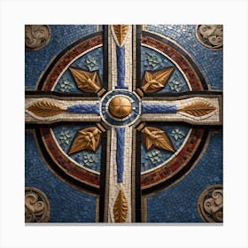 Cross stained glass window 5 Canvas Print