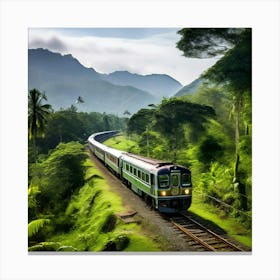 Train Landscape Transportation Mountain Travel Nature Road Railway Railroad Tree Transport (3) Canvas Print