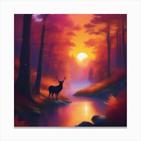 Deer In The Forest 8 Canvas Print