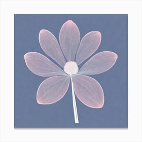 A White And Pink Flower In Minimalist Style Square Composition 599 Canvas Print