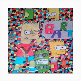 Bart Simpson Drawing Canvas Print