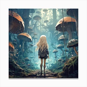 Girl In The Forest Canvas Print