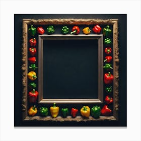 Frame With Peppers 1 Canvas Print