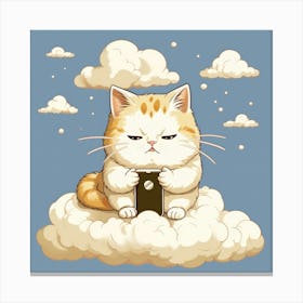 Cat On Clouds Canvas Print