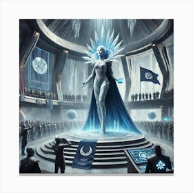 A Sci Fi Depiction Of Queen Nyx S Leadership As A Canvas Print