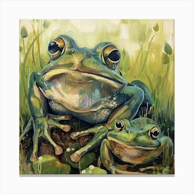 Frogs Fairycore Painting 4 Canvas Print