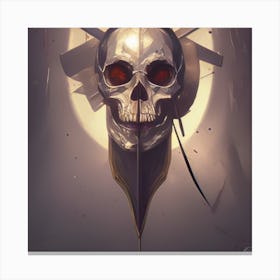 Skull With Swordsq Canvas Print