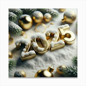 Golden 2025 new year Canvas Print