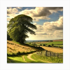 Lone Tree In A Field Canvas Print