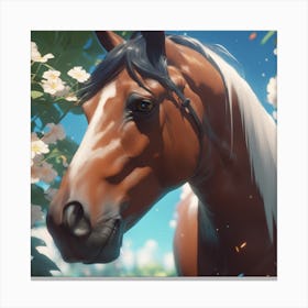 Horse In A Field Canvas Print