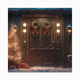 Christmas Door 83 Canvas Print