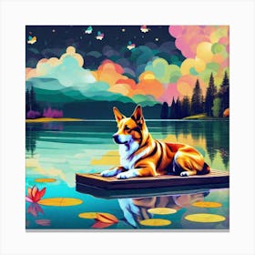 Corgi Painting 45 Canvas Print