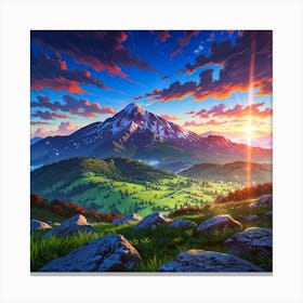 Sunset In The Mountains 11 Canvas Print