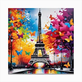 Paris With Butterflies 29 Canvas Print