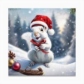 Santa Squirrel Canvas Print