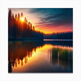Sunset In The Forest 17 Canvas Print
