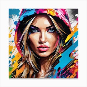 Girl In Hoodie Canvas Print