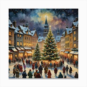 Celebration During Christmas In Europe Canvas Print