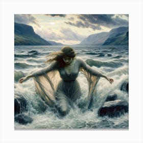 Woman In The Water 2 Canvas Print