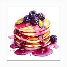 Pancakes With Blackberries Canvas Print