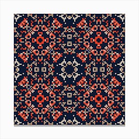 Beautiful knitted embroidery. Geometric ethnic oriental pattern traditional 7 Canvas Print