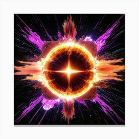 Plasma Explosion Glitch Art 2 Canvas Print