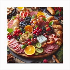 Christmas Food Platter Canvas Print