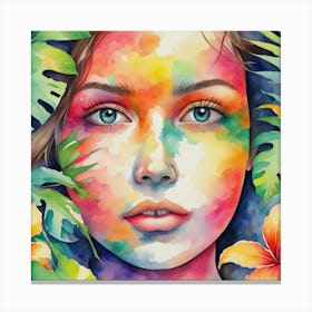 Watercolor Of A Woman 2 Canvas Print