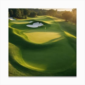 Golf Course At Sunrise Canvas Print