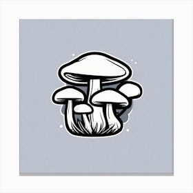Mushrooms On A Grey Background 1 Canvas Print