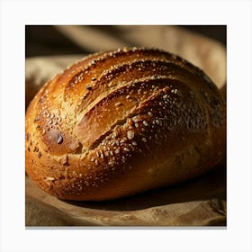 Bread On A Brown Paper Canvas Print