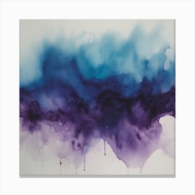 Purple And Blue Watercolor Painting Canvas Print