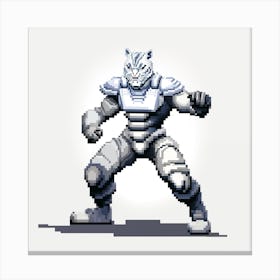 Pixel Art - White Tiger Fighter #2 Canvas Print