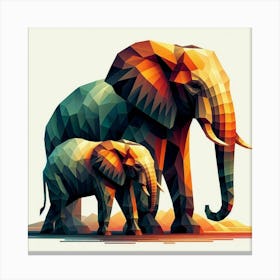 Mud Bath Mates Elephants Canvas Print