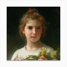 Girl With Flowers 2 Canvas Print